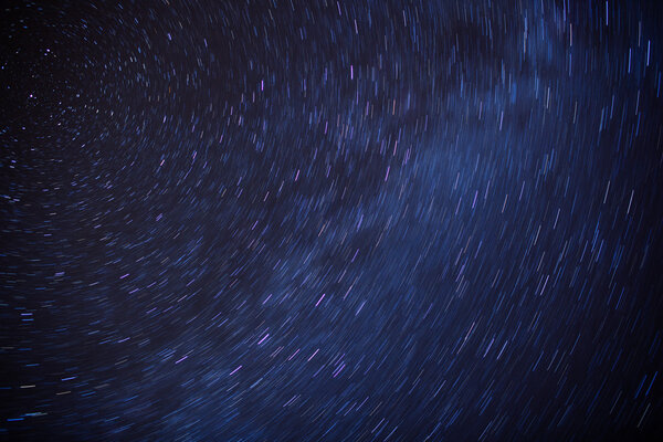 starry night - star trails on a night sky