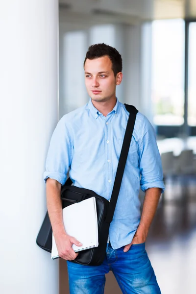 Handsome college student on campus — Stock Photo, Image