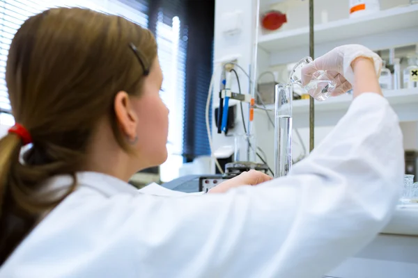 Portrait of a female researcher carrying out research in a chemistry Stock Picture