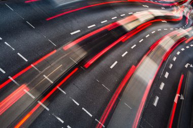Hareket bulanık şehir trafik (renk tonlu görüntü)