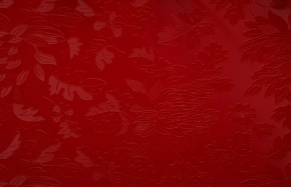 Fundo vermelho com motivo floral — Fotografia de Stock