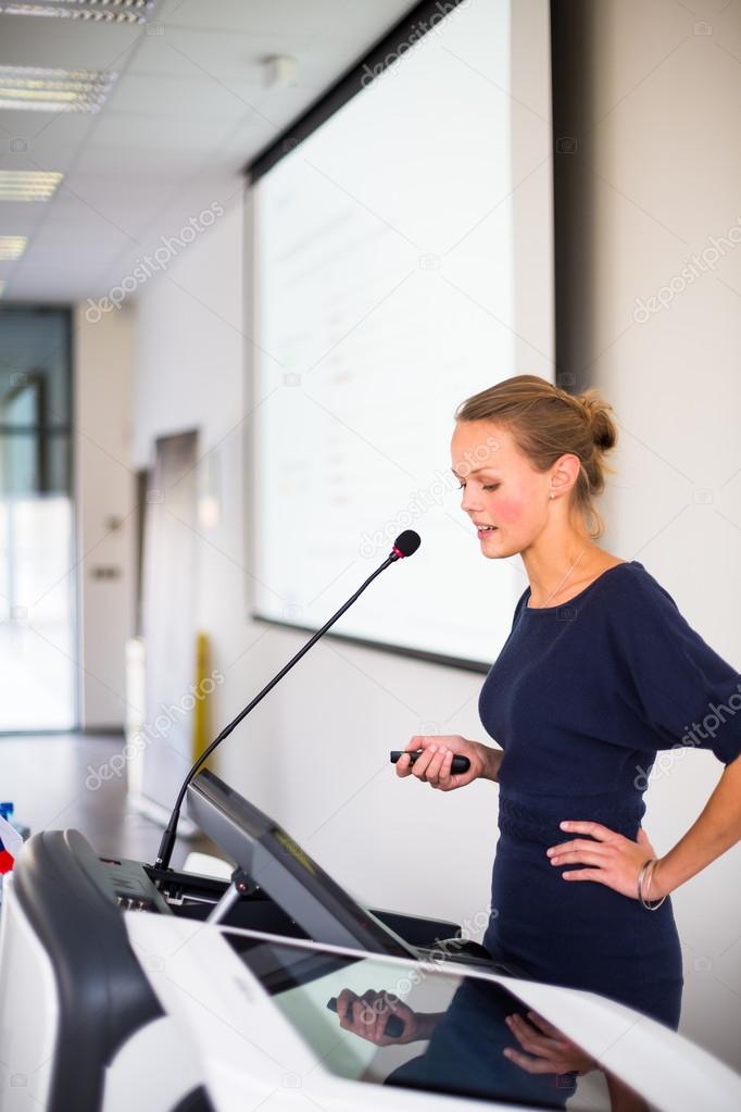 Business woman giving a presentation