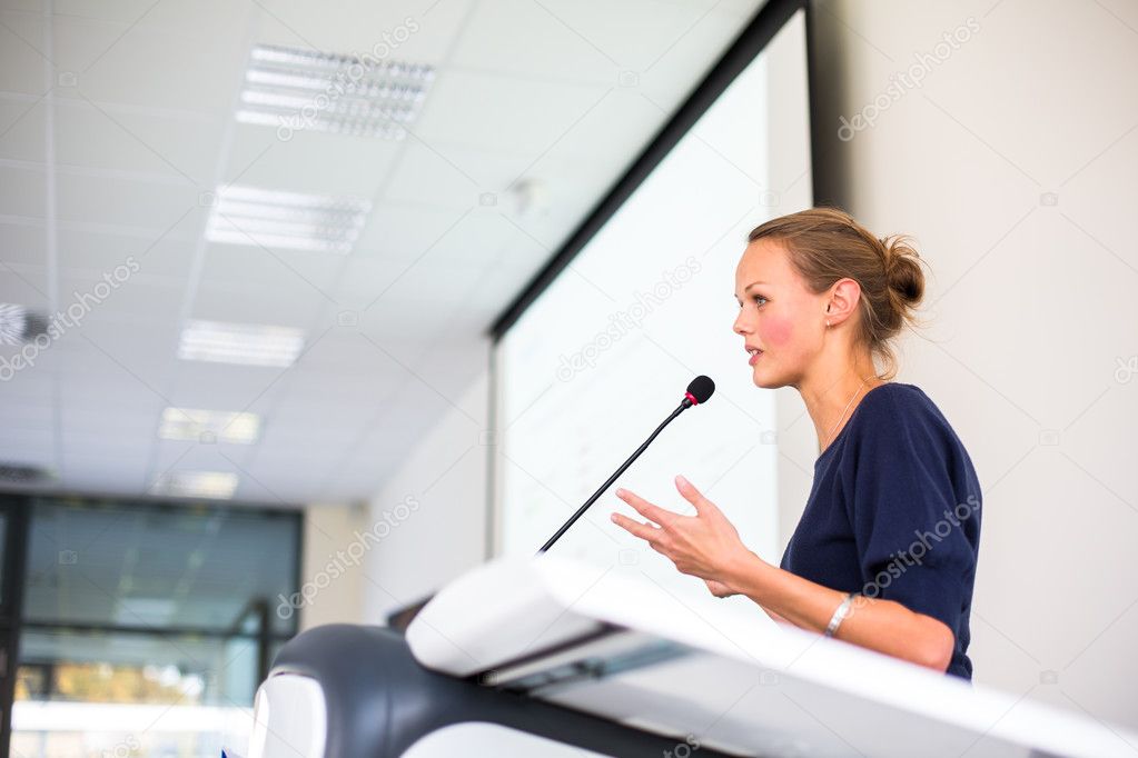 Business woman giving a presentation