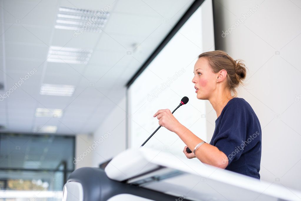 Business woman giving a presentation