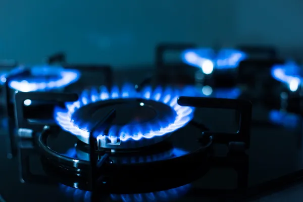 FLames of gas stove — Stock Photo, Image