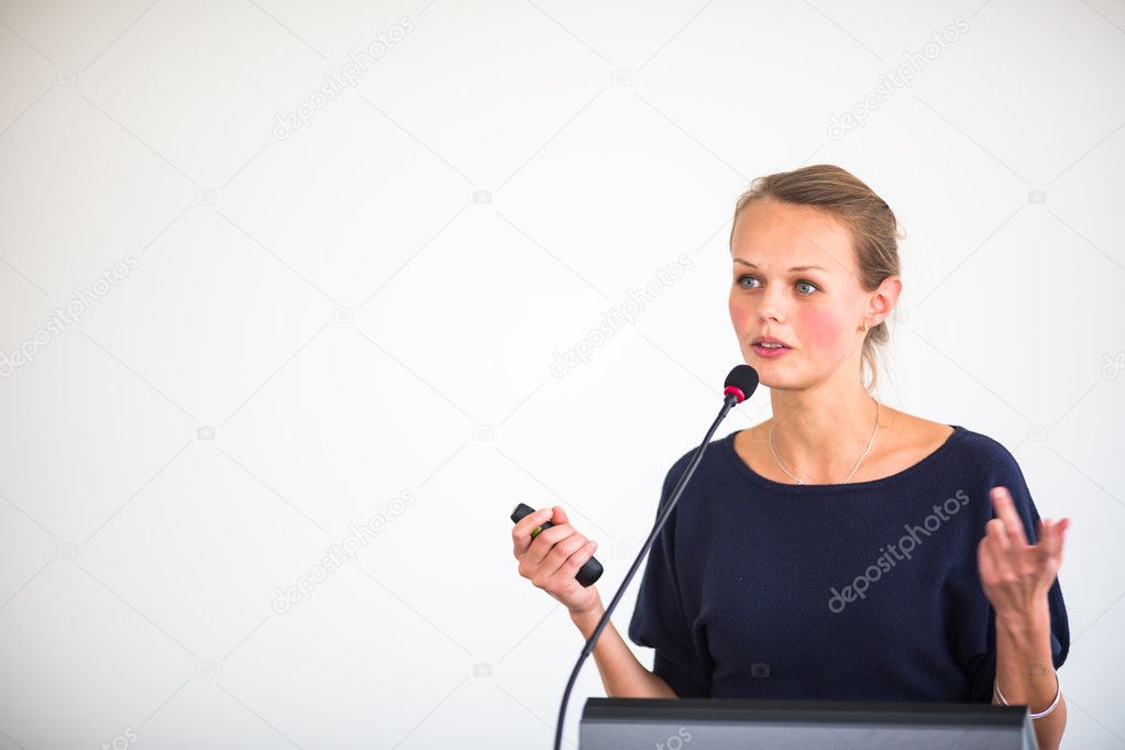 Business woman giving a presentation