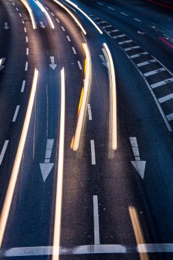 Hareket bulanık şehir trafik (renk tonlu görüntü)