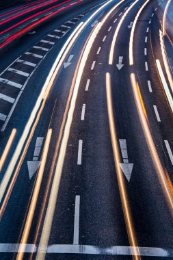 Hareket bulanık şehir trafik (renk tonlu görüntü)