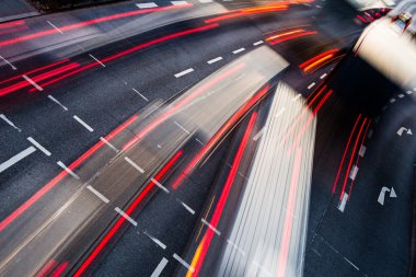 Hareket bulanık şehir trafik (renk tonlu görüntü)