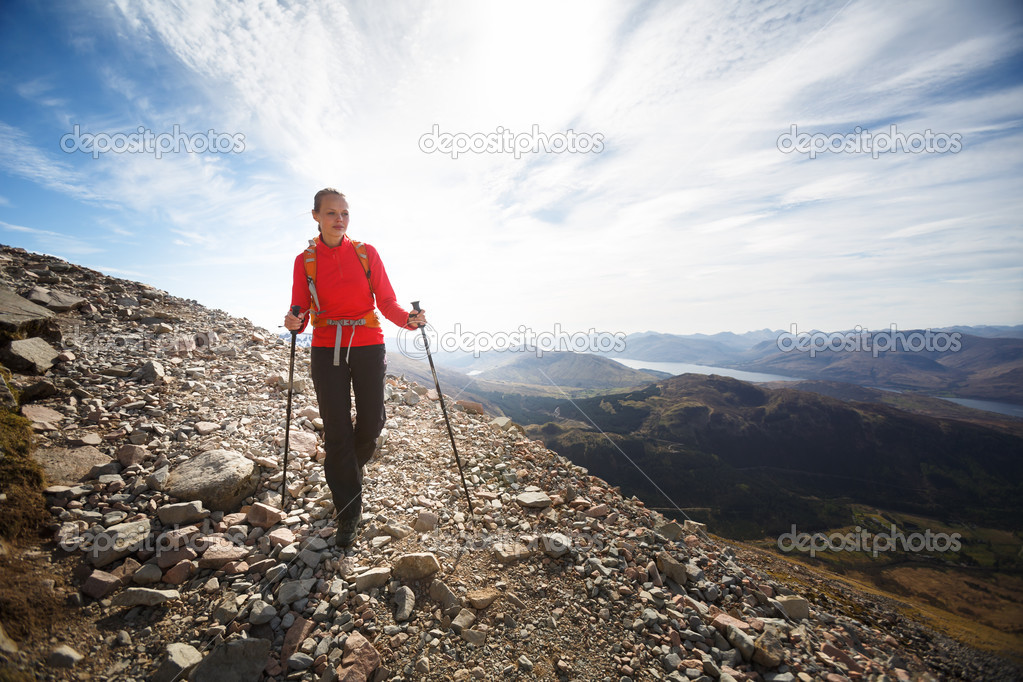 Pretty, young female hiker