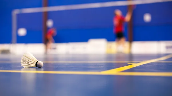 Badmintonbanor med badmintonbollen — Stockfoto