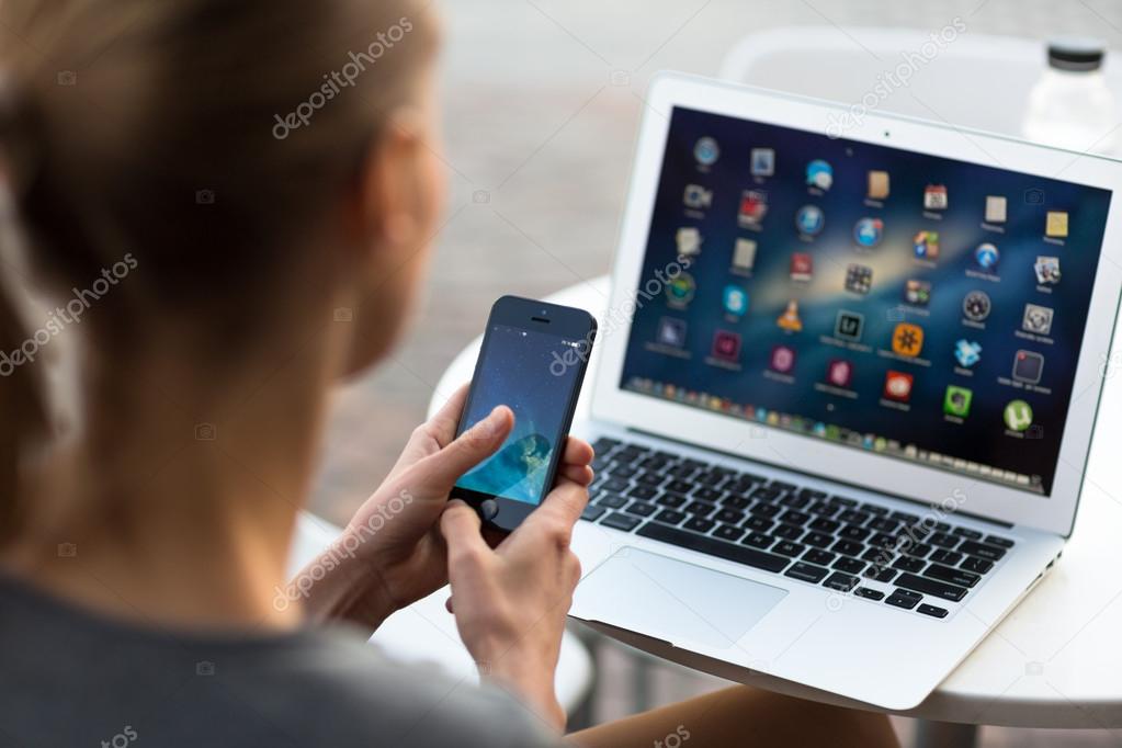 Woman using her smartphone