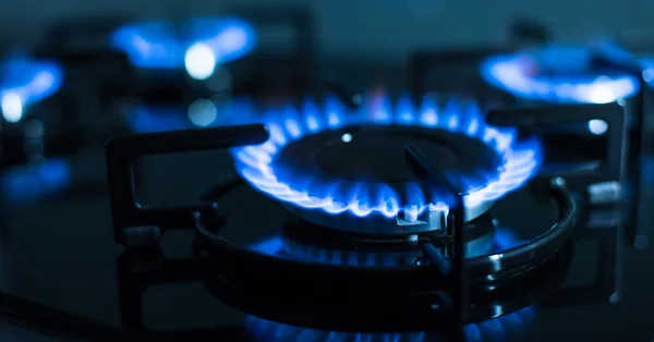 Flames of gas stove — Stock Photo, Image