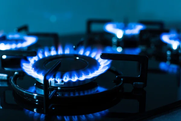 Flames of gas stove — Stockfoto