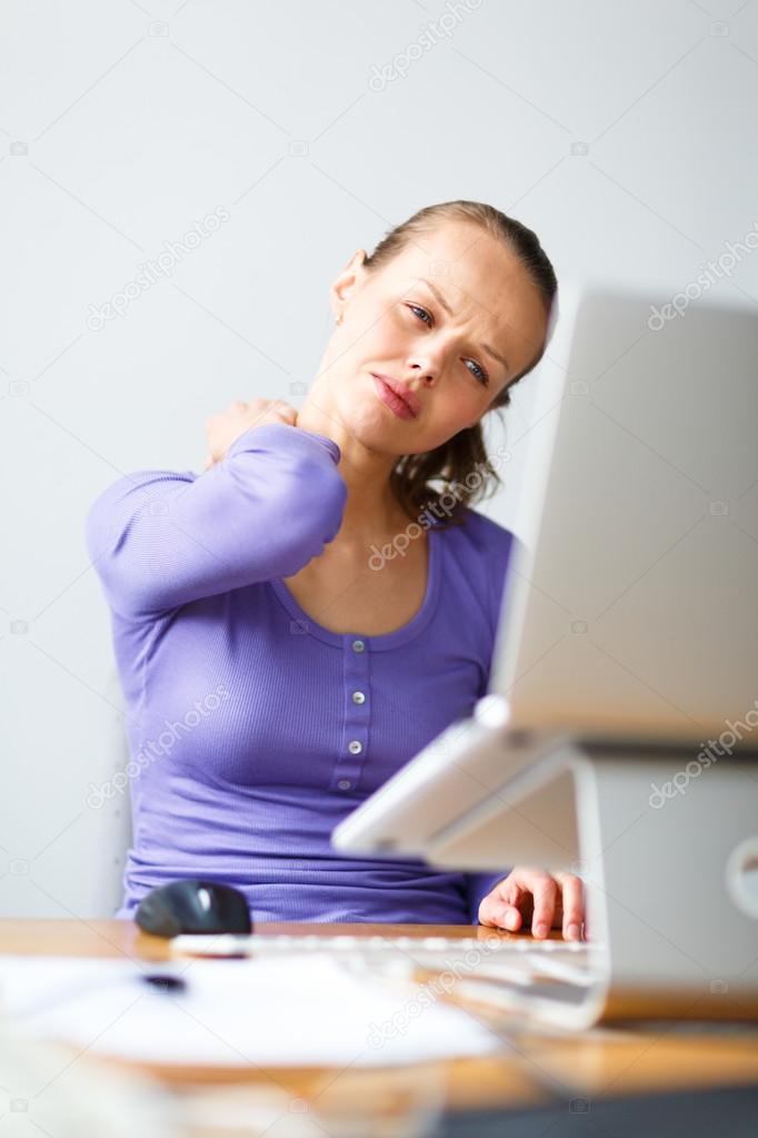 Young woman working on a computer