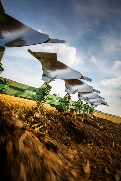 Tratores Que Trabalham Num Campo Agrícola Máquinas Agrícolas Trabalho — Fotografia de Stock