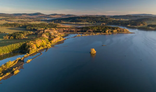 Lipno Rezervuarı Çek Cumhuriyeti Nde Vltava Nehri Boyunca Inşa Edilmiş — Stok fotoğraf