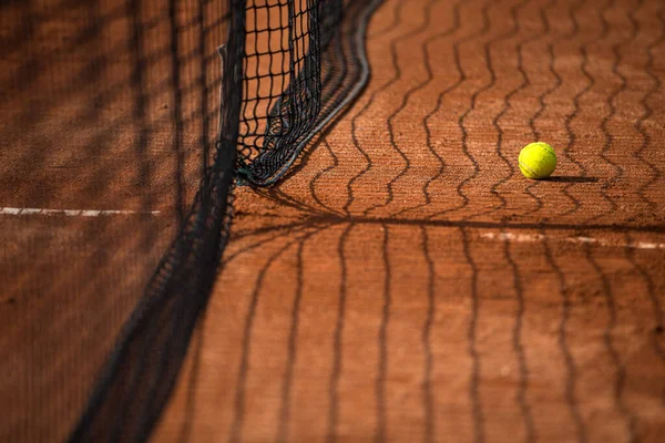 Pista Tenis Con Pelotas Tenis Red — Foto de Stock