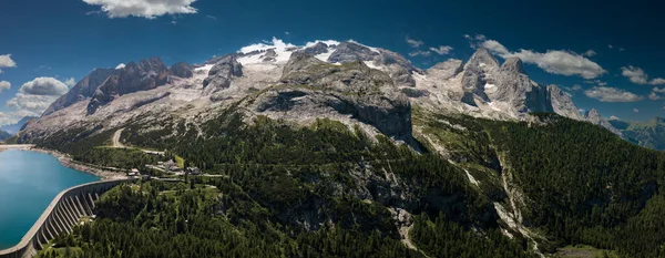 Széles Panoráma Marmolada Massif Dolomiti Olaszország — Stock Fotó