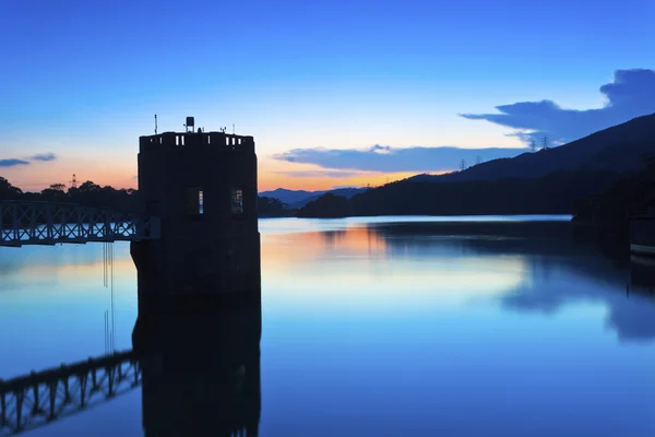 Lake landscape at sunset — Stock Photo, Image