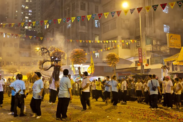 Danza del Dragón de Fuego Tai Hang 2012 — Foto de Stock