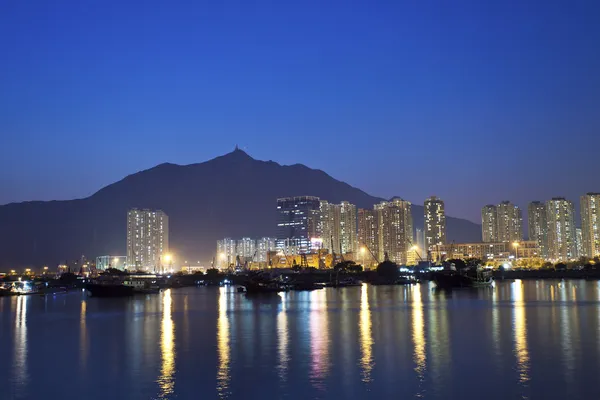 Hong Kong centro por la noche — Foto de Stock