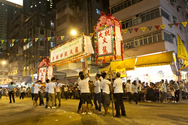Tai hang oheň dračí tanec v hong Kongu — Stock fotografie