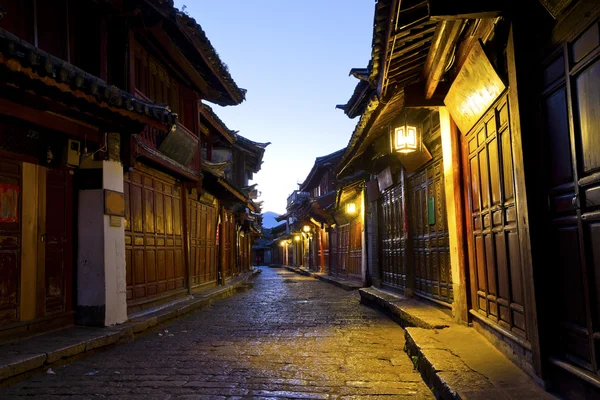 Lijiang gamla stan på morgonen, Kina. — Stockfoto