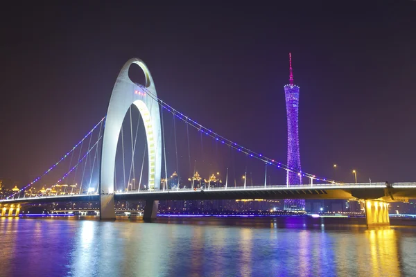 Guangzhou à noite, China . — Fotografia de Stock