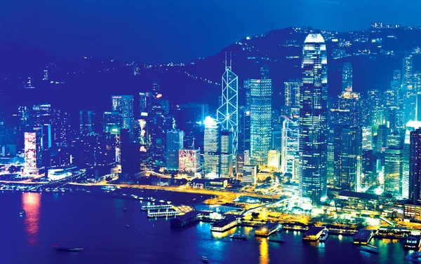 Hong Kong at night on Christmas — Stock Photo, Image