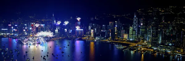 Hong Kong 2013 countdown fireworks — Stock Photo, Image