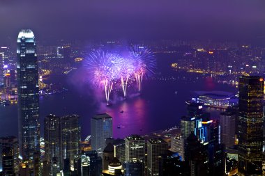 Hong kong fireworks uygulamasında Çin yeni yılı