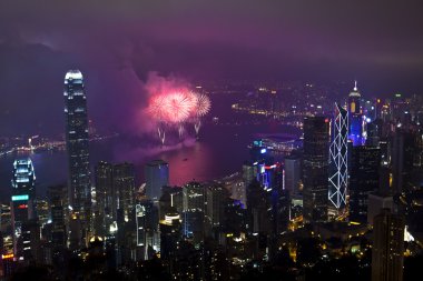 Hong kong fireworks uygulamasında Çin yeni yılı