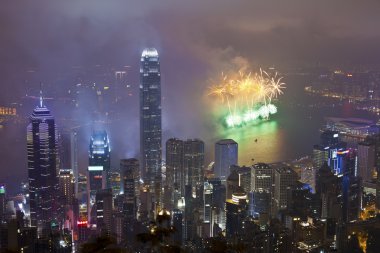 Hong kong fireworks uygulamasında Çin yeni yılı