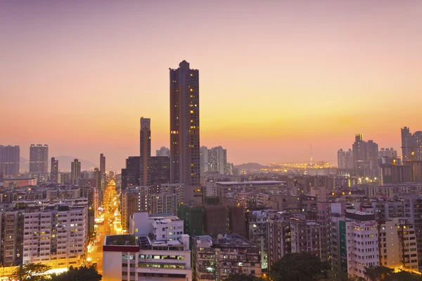 Hong Kong downtown at sunset — Stock Photo, Image