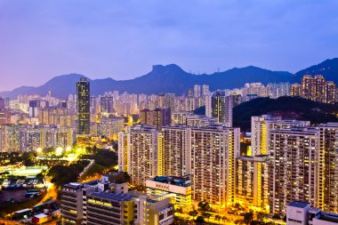 Hong kong binalar aslan rock hill altında kalabalık