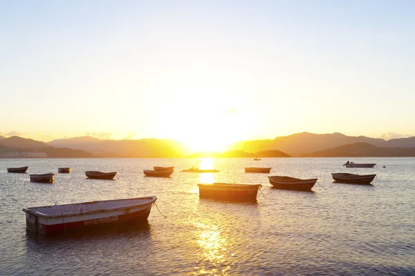 Barche al tramonto — Foto Stock