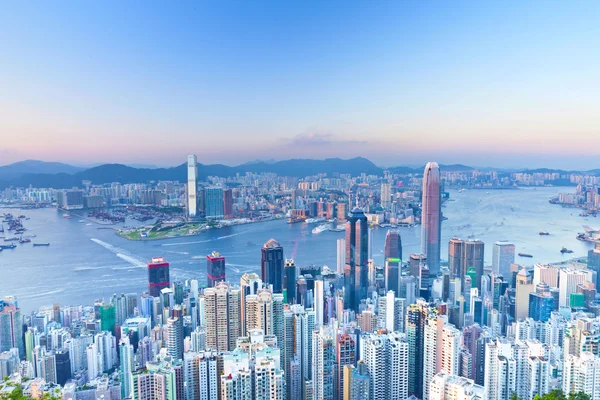 Vista noturna de Hong Kong — Fotografia de Stock