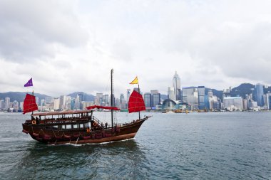 Hong kong Limanı turizm önemsiz tekne ile