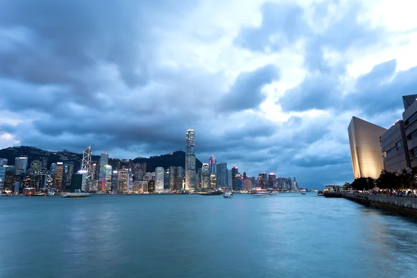 Victoria harbor at storm coming — Stock Photo, Image