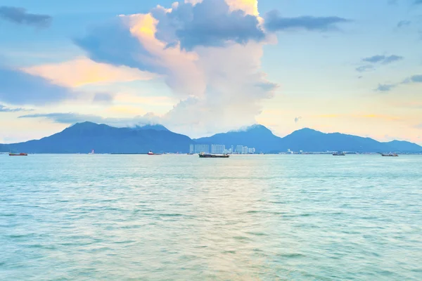 香港沿海夕阳西下 — 图库照片