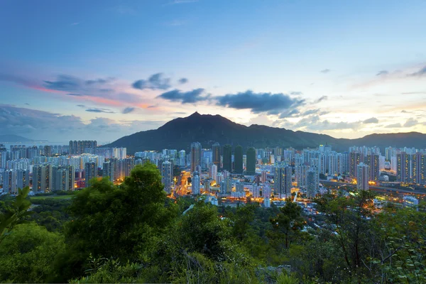 Tramonto della città a Hong Kong — Foto Stock