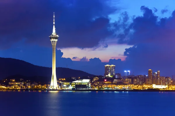 Modern downtown in Macau at night — Stock Photo, Image