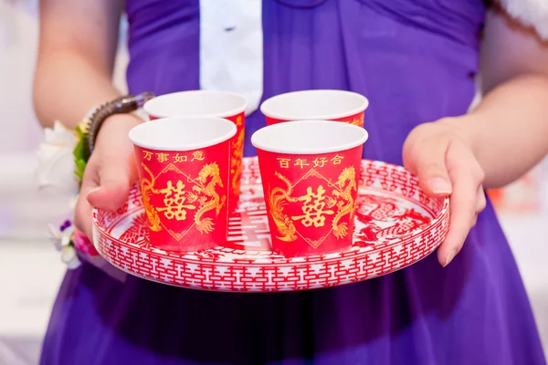 Chinesische Teezeremonie bei der Hochzeit — Stockfoto