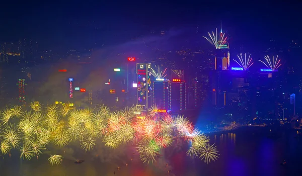 Hong kong vuurwerk 2014 — Stockfoto