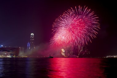 Hong kong Çin yeni yıl havai fişek 2014