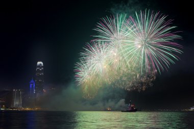 Hong kong Çin yeni yıl havai fişek 2014