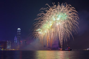Hong kong Çin yeni yıl havai fişek 2014