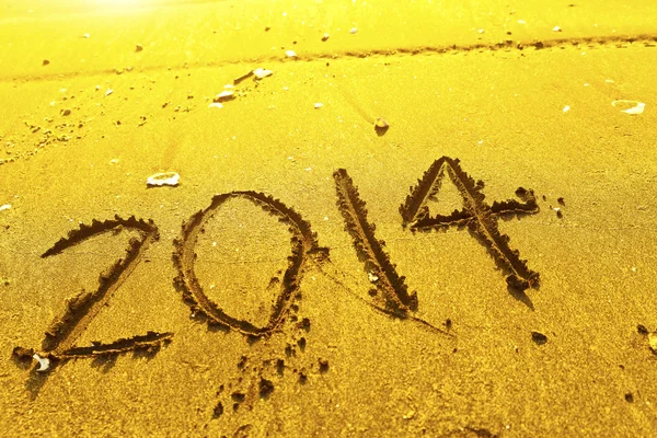 2014 ord på sand — Stockfoto