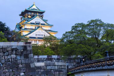 Osaka Kalesi Japonya geceleri